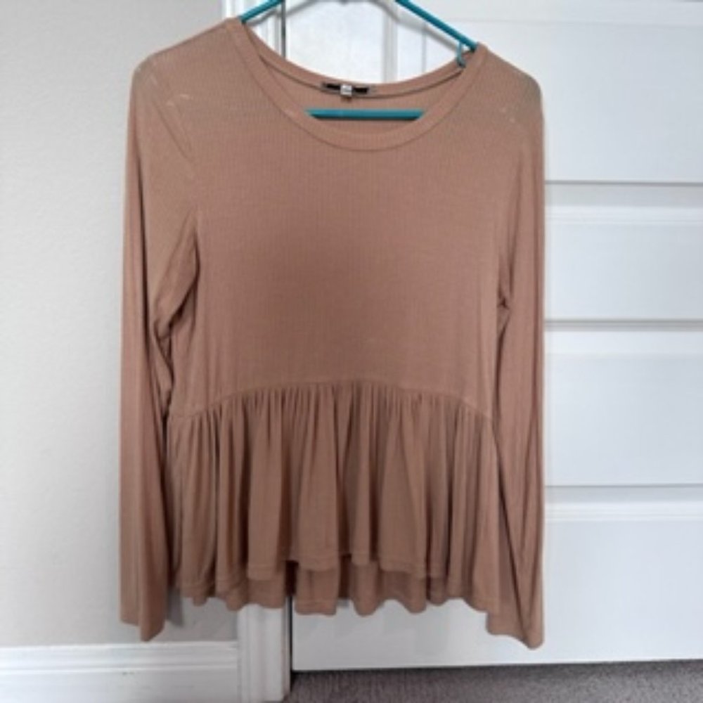 Flowy long sleeve ribbed top